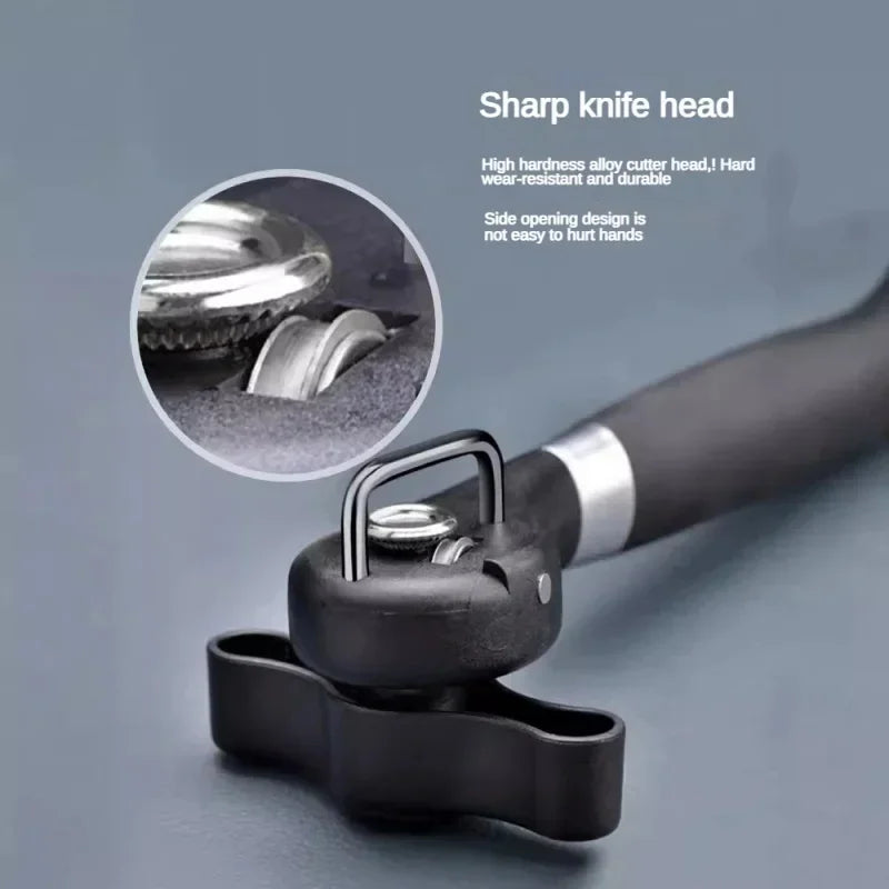 Kitchen Manual Can Opener, Side Cutting Can Opener with Non-Slip Plastic Handle, Practical Opening Tool for Daily Use
