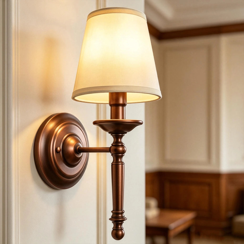 Retro Bedroom Bedside Wall Lamp Modern Simple European Style Hotel Living Room Study Corridor Wall Light Mirror Headlight