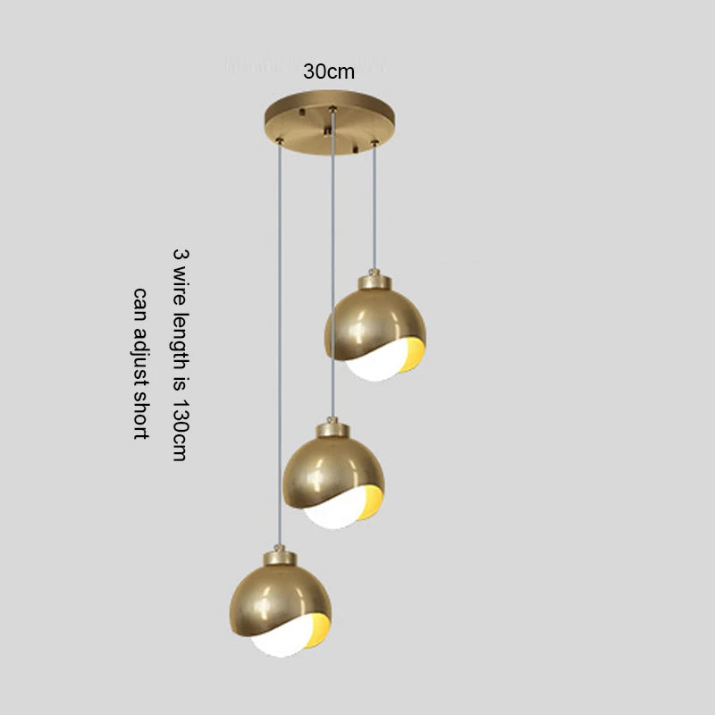 Bedroom Bedside Hanging Pendant Lamp Glass Ball LED Chandelier Lighting Ceiling Modern Interior Home Decor Lights Dining Kitchen