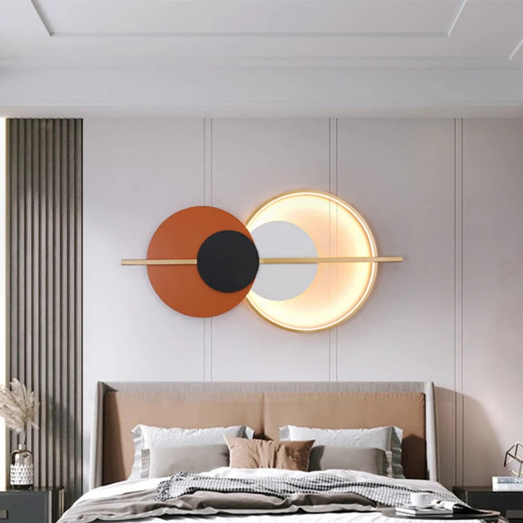 Living room wall lamp decoration light luxury circular sofa background  atmosphere lighting simple modern Nordic bedroom lamp
