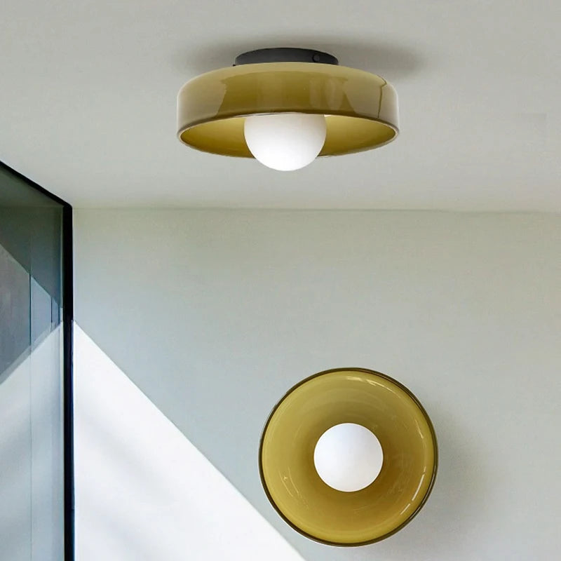 Wall Lamp Minimalist Room Decoration Ceiling Lights For Bedroom Living Room Study Indoor Home Round Glass Illumination Luminaire