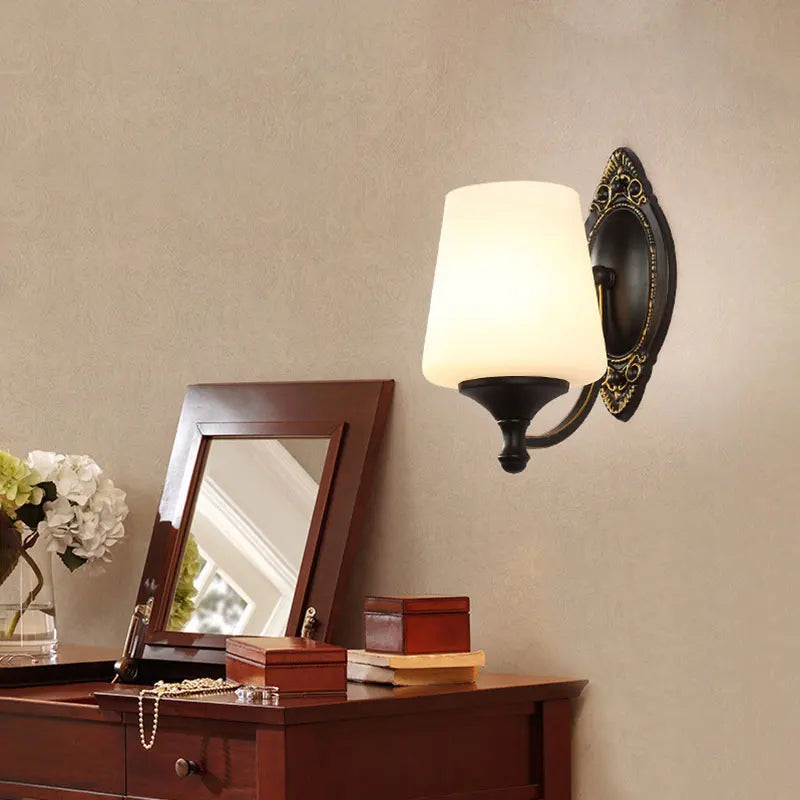 American Living Room Wall Light Luxury Bedroom Bedside Lamp Nordic Creative Living Room Background Wall Room Aisle Glass Light