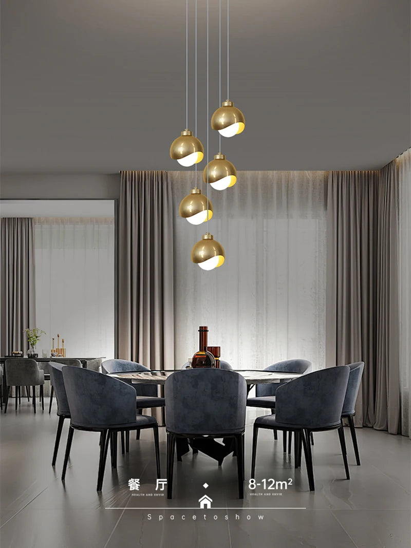 Bedroom Bedside Hanging Pendant Lamp Glass Ball LED Chandelier Lighting Ceiling Modern Interior Home Decor Lights Dining Kitchen