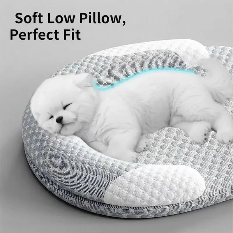 Cooling Dog Bed Summer Ice Silk Cat Mat Oval Pet Nest Breathable Heat Dissipation Cooling Pad for Small Medium Large Dogs Cats