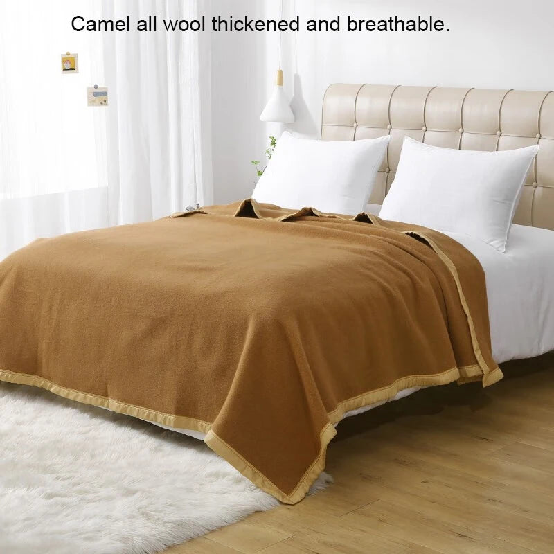 100% Wool Blankets 1.5*2/1.8*2/2*2.3m Fleece Blanket Sleeping Warm Comforter Blankets For Winter Adult Children Bedding Camping