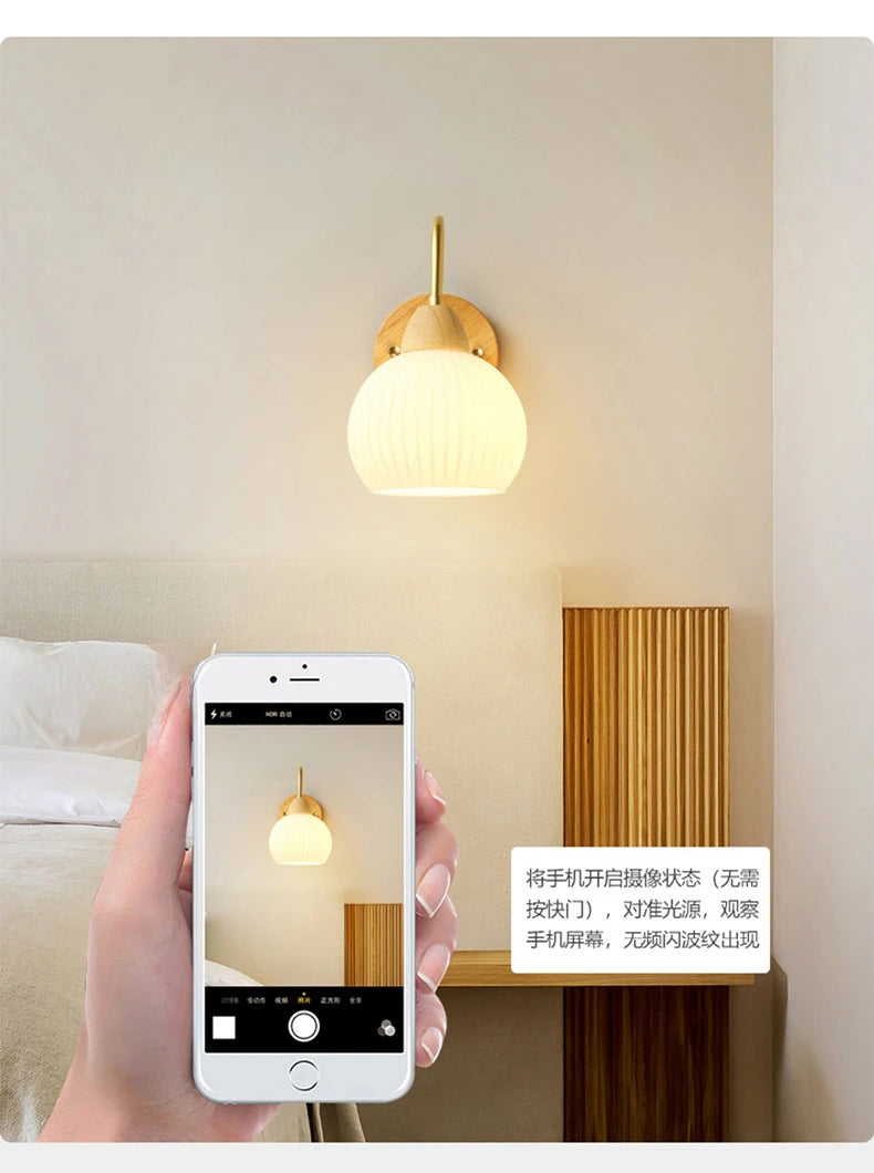 Bedroom Headboard Nordic Log Cream Wind Living Room Background Wall HomestaySuperior Sense Children's Room Wall Lamp