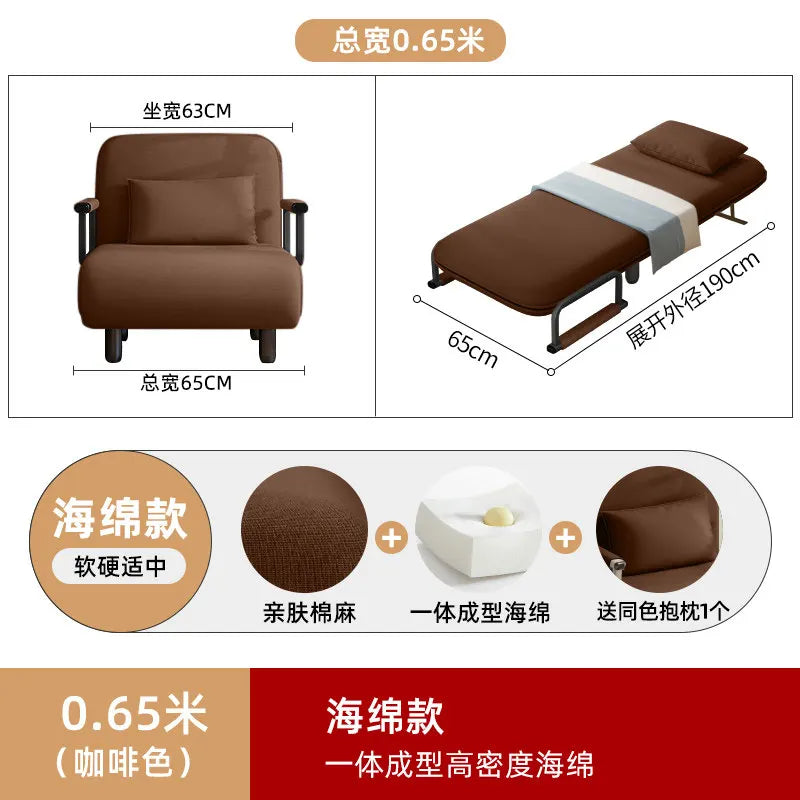 Portable Bedroom Folding Bed Single Pliable Office Sofa Folding Bed Guest Adults Cama Plegable Para Dormir Furniture Home