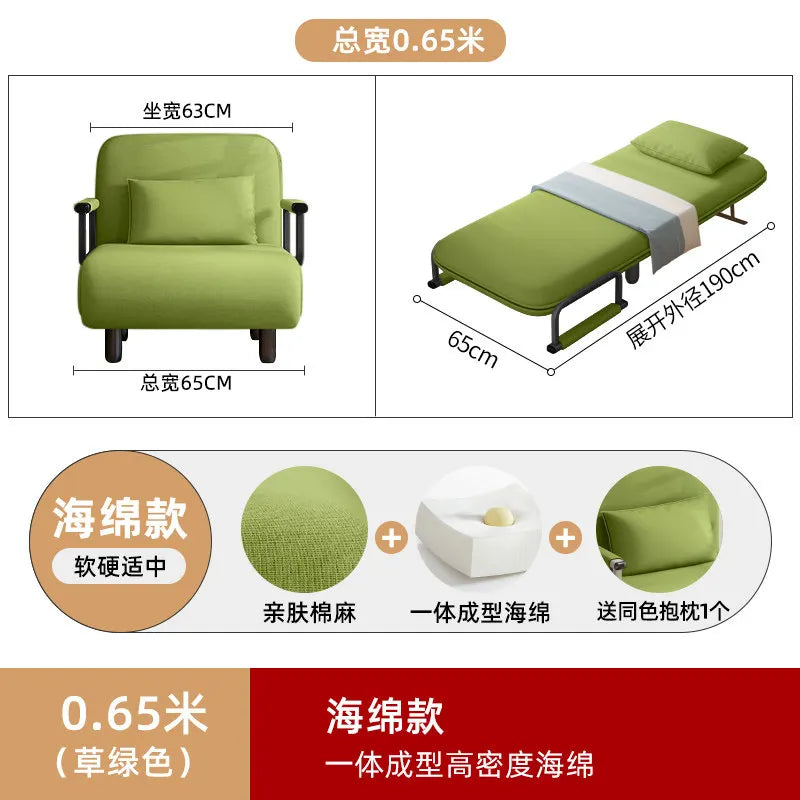 Portable Bedroom Folding Bed Single Pliable Office Sofa Folding Bed Guest Adults Cama Plegable Para Dormir Furniture Home