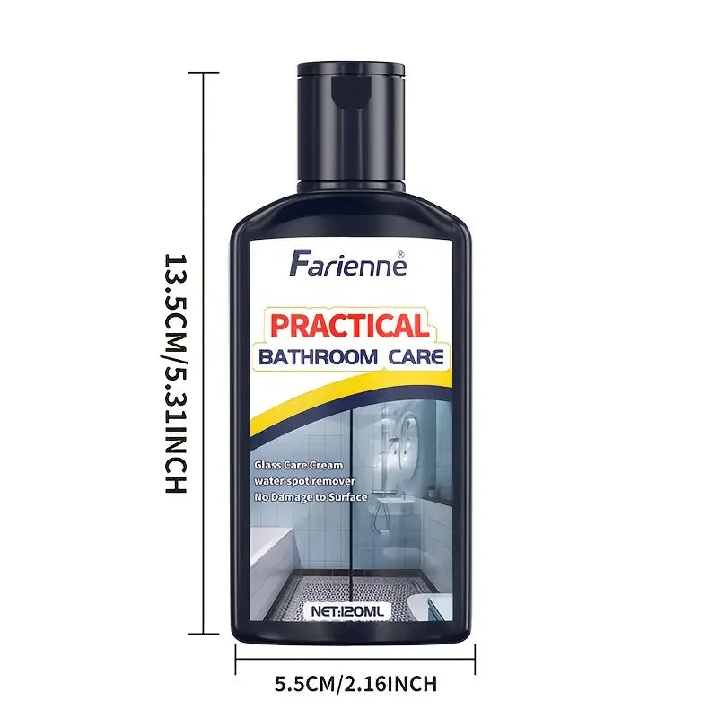Bathroom Glass Polish - Powerful Hard Water Spot Remover and Descaler for Shower Doors, Tiles, and Stainless Steel