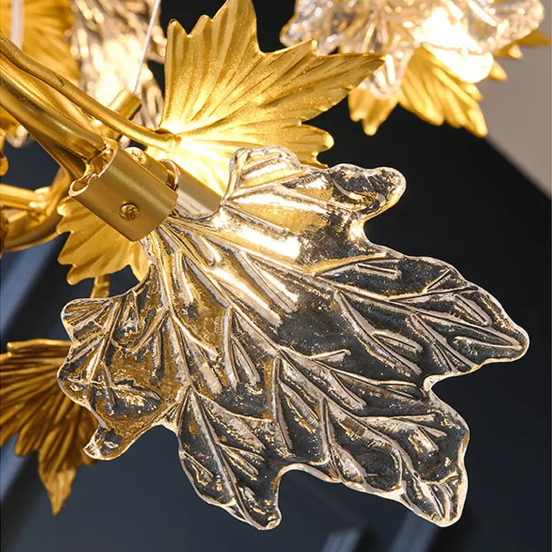 Modern Living Room Maple Leaf Crystal Chandelier Atmosphere High-end Designer Living Room Dining Room Bedroom Light