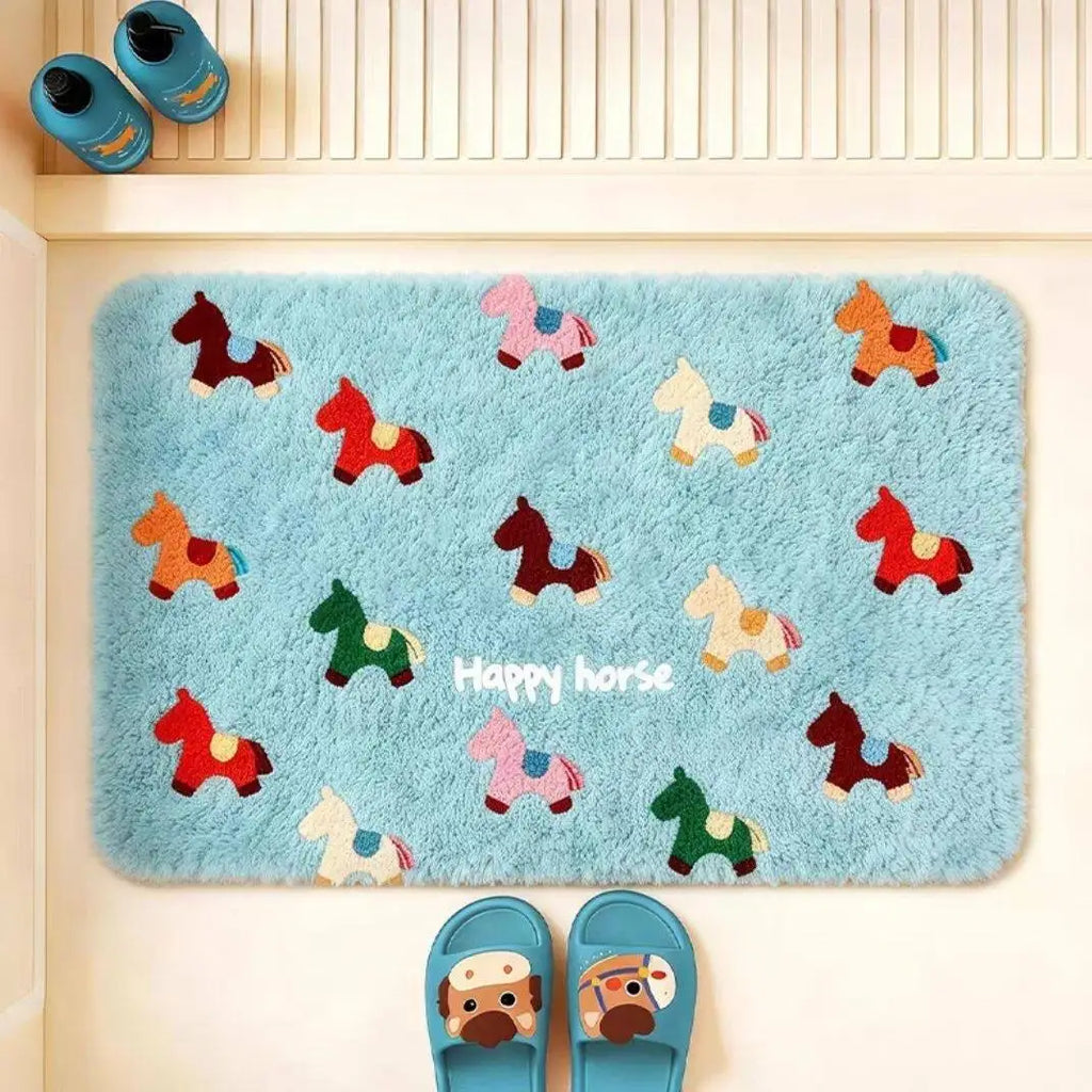 Bathroom floor mat, toilet water-absorbing non-slip foot mat 2026 new Year of the Horse toilet entry floor mat, toilet carpet