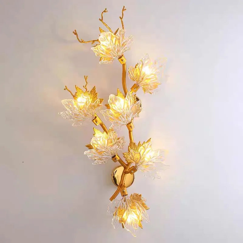 Modern Living Room Maple Leaf Crystal Chandelier Atmosphere High-end Designer Living Room Dining Room Bedroom Light