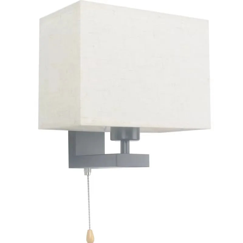 Bedroom Wall Lamp Fabric New Chinese Bedside Lamp Modern Simple Corridor Hotel Room With Cable Switch Light European Wall Sconce