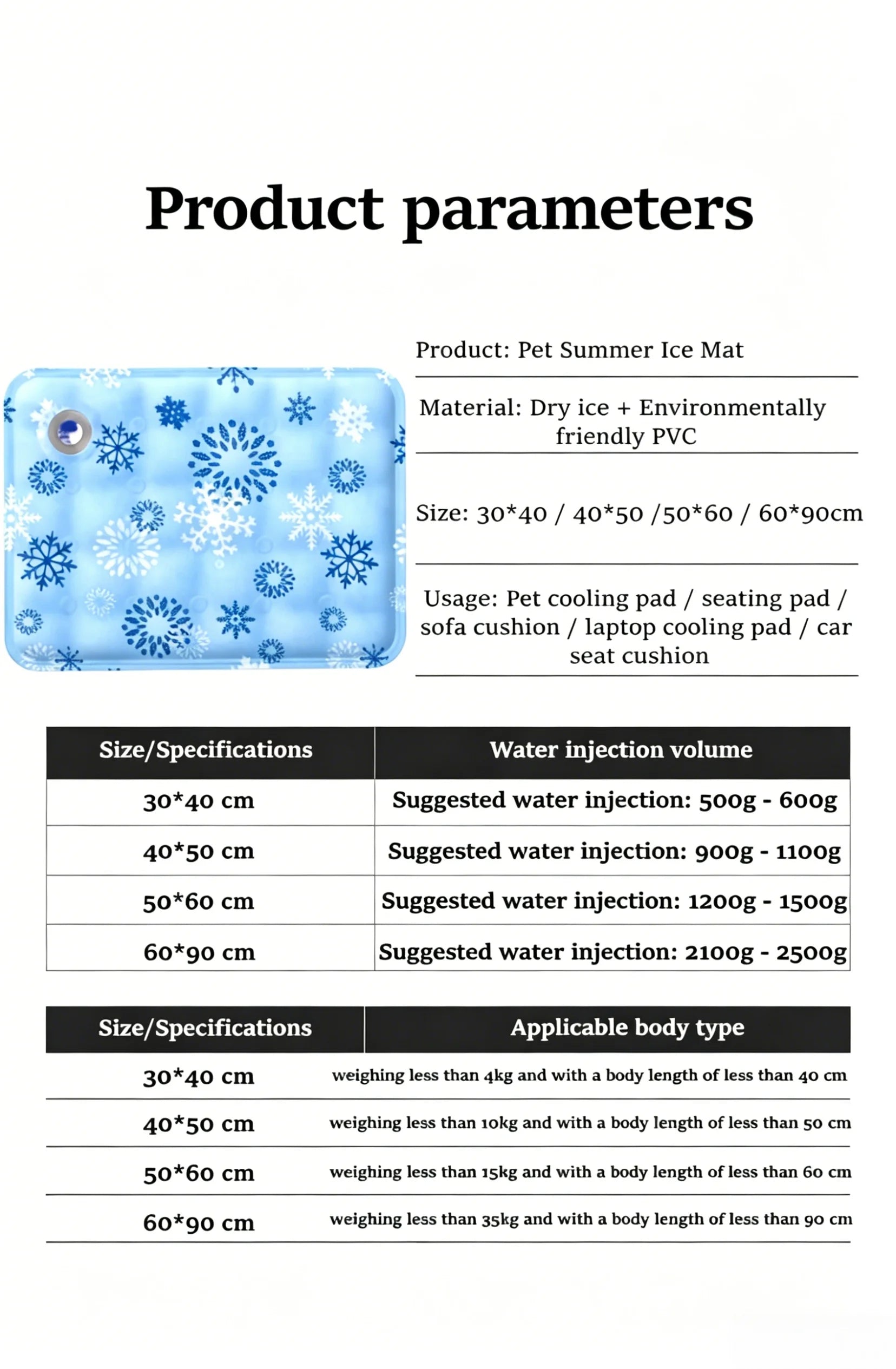 Dog Cooling Mat Summer Ice-Cooled Pet Cooling Bed Portable and Durable Indoor and Outdoor Use for Small Large Dogs