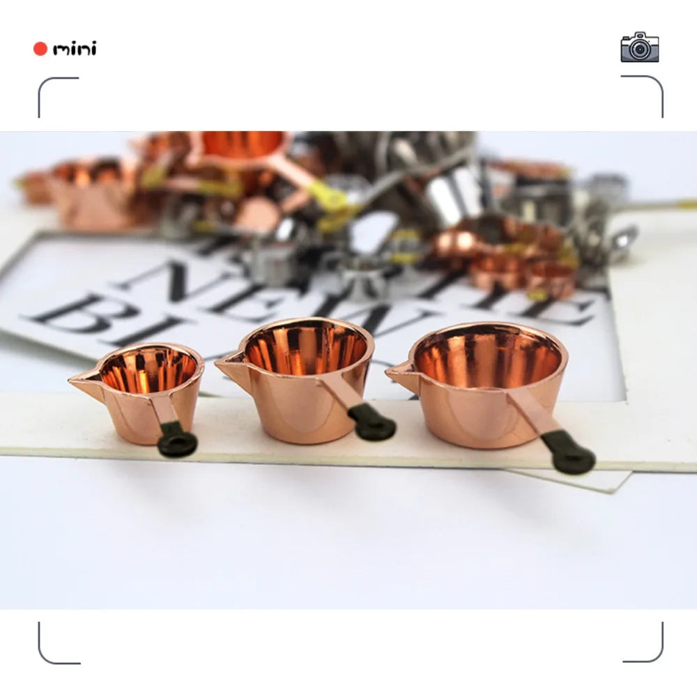 Kettle 1:12 Mini Kitchen Utensils Sets Cookware Alloy Kitchen Set Mini 1:12 Scale Mini Kitchen Cooking Kit Dollhouse Miniatures