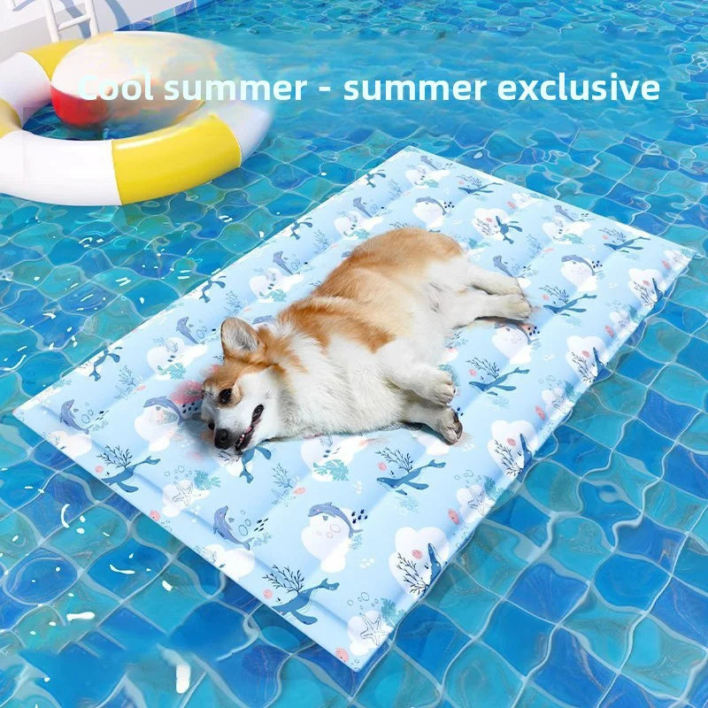Cartoon Print Summer Cooling Mat for Dogs Cats Non-Toxic Reusable Ice Pad Pet Self-Cooling Cushion Bed