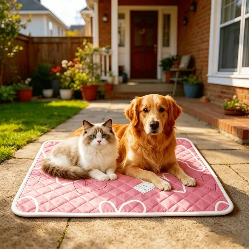 Summer Pet Cooling Mat Cool Pad for Dogs Cats Sweat Absorbing Non-heat Design Suitable for Small to Extra Large Pets