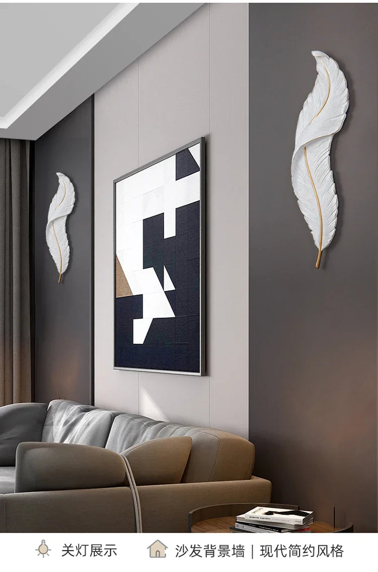 Modern Living Room Corridor Lighting Wall Lamp Nordic Home Decor Bedroom Bedside Lamps Light Luxury Creative LED Feather Lamp