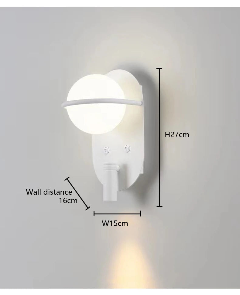 Bedroom Bedside Wall With Switch Wall Lights Creative Led Adjustable Modern Study Living Room Sofa Tv Background Walls Lamp