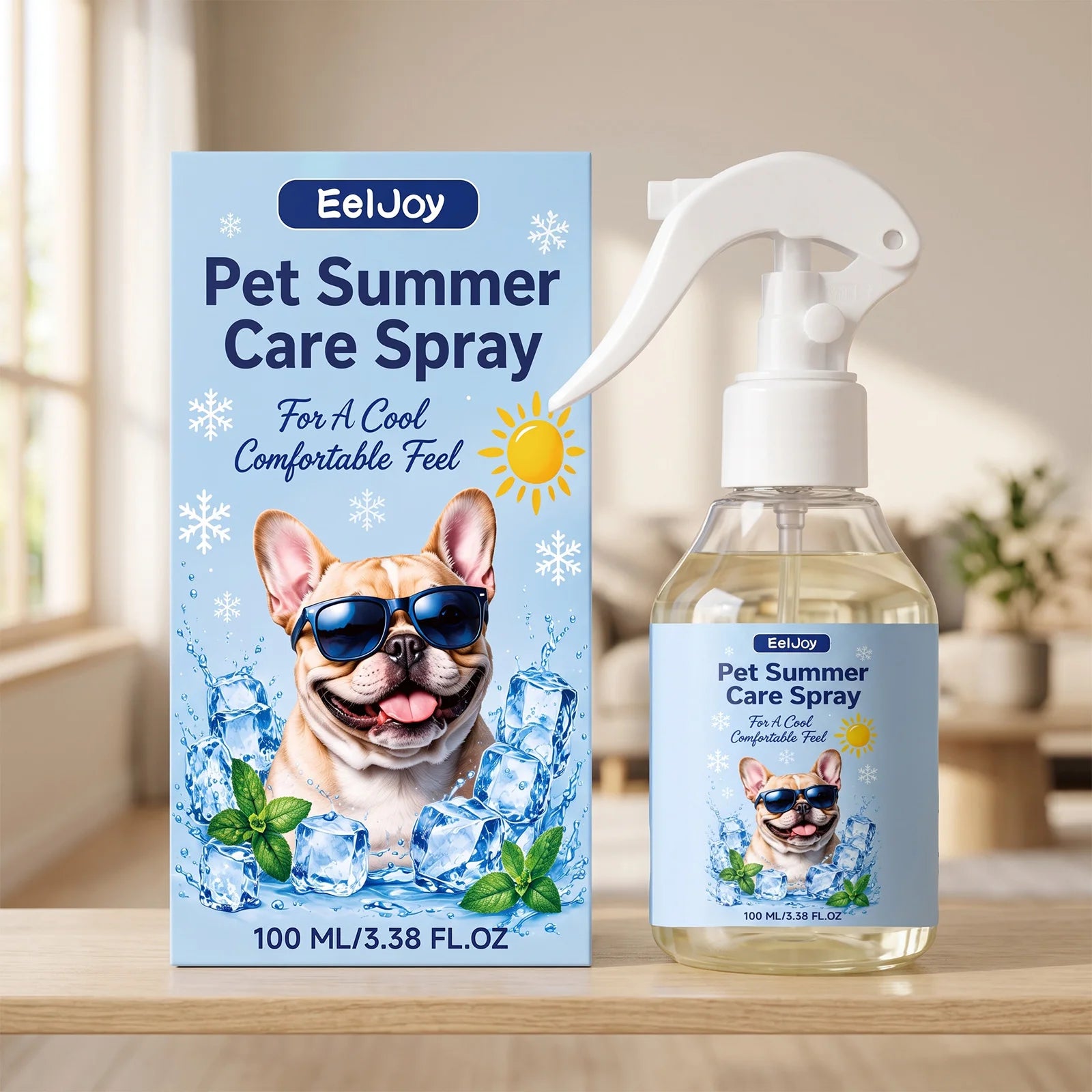 Pet Summer Cooling Spray Gentle Instant Heat Relief Refreshing Mist Waterless Portable Outdoor Quick Cooling Pet Care Supplies