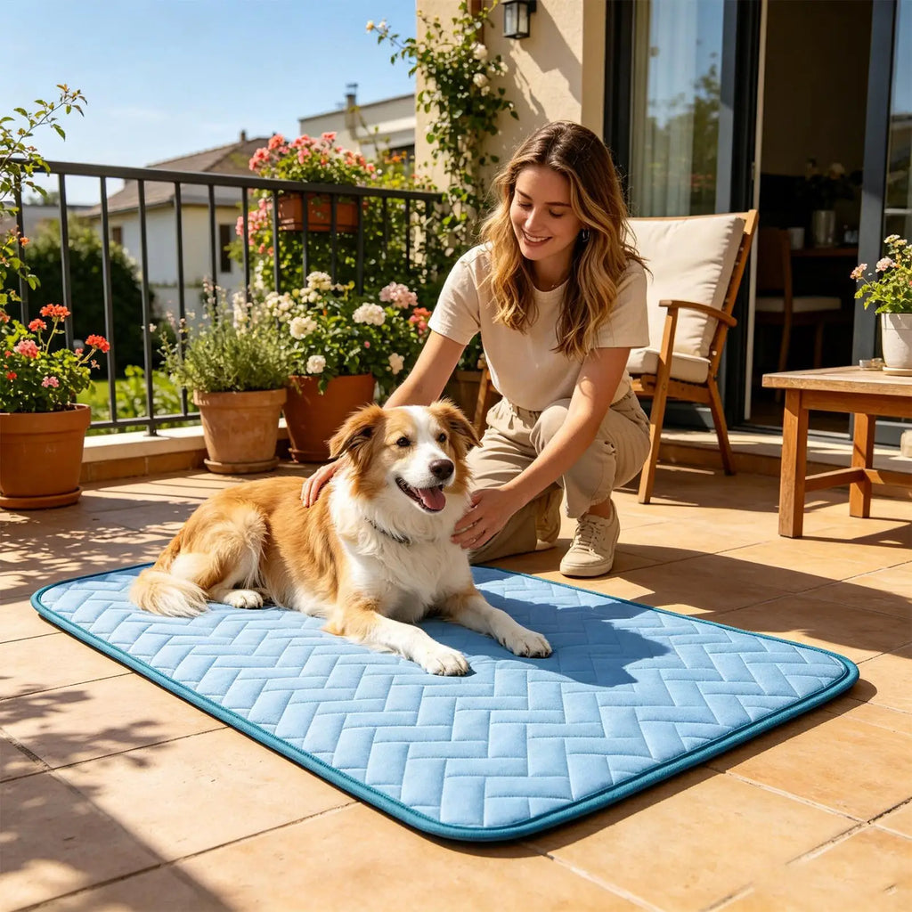 Pet Cooling Mat Pet Ice Silk Cold Pad Dog Foldable Cooling Mat for Outdoor Indoor Backyard Balcony Home Living Room Bedroom