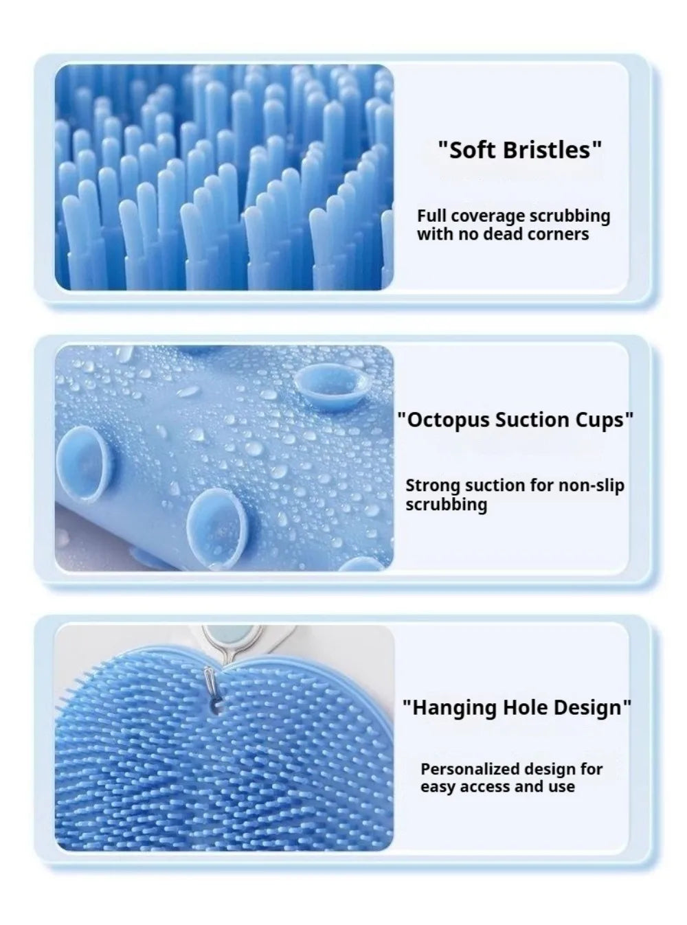 1pc Bath Massage Mat, Foot Washer, Back Scrubber, Shower Foot Mat, Bathroom Additions, Shower Supplies, Bathroom Foot Scrubber