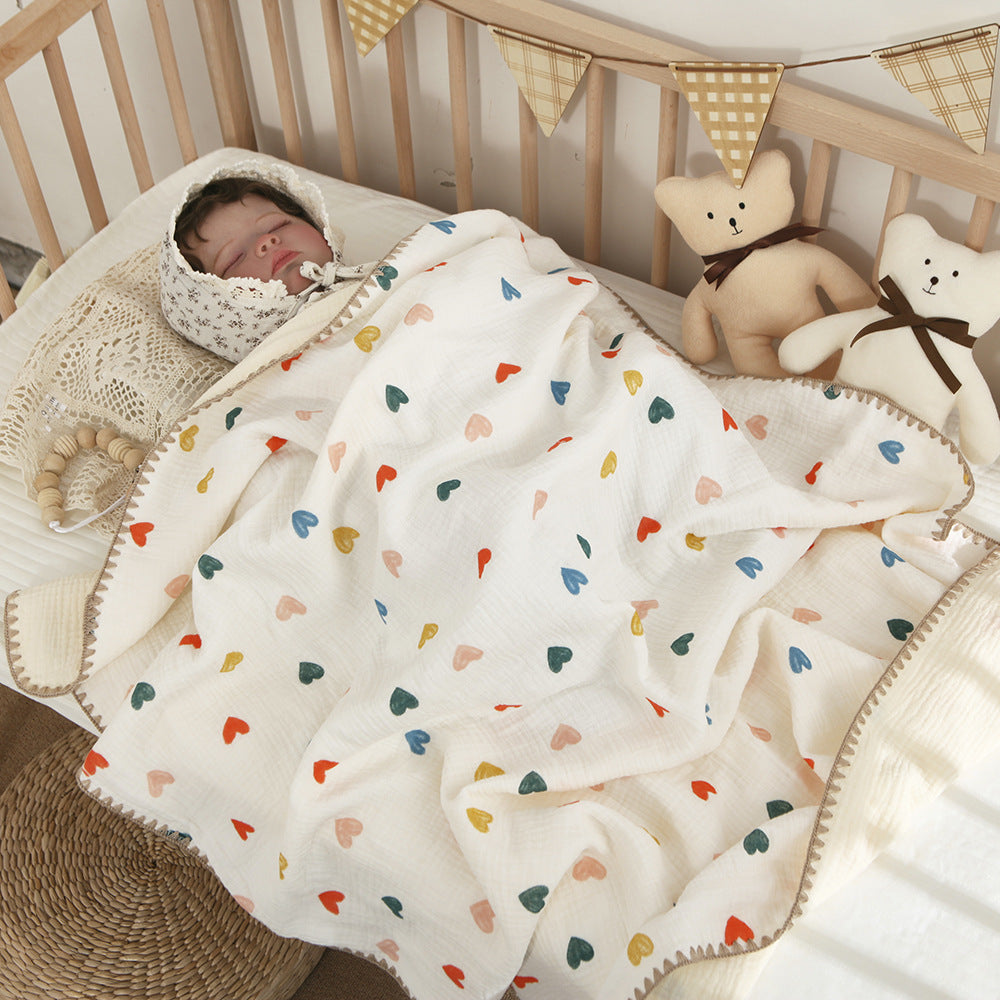 Baby Blankets for Beds 4 Layer Cotton Swaddle Muslin Blanket Bedding Linen Babies Accessories Newborn Bath Towel Mother Kids