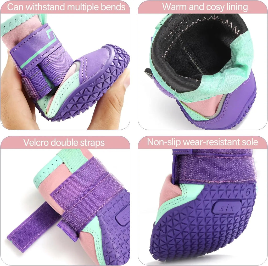 Dog Shoes for Dogs, Waterproof Medium Dog Booties for Winter Snowy Day, Summer Hot Pavement, Outdoor Walking, Indoor Hardfloors