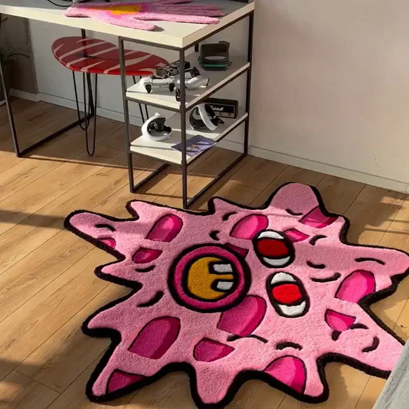 Simple Study Room Cloakroom Plush Non-slip Rugs Irregular Pink Bedroom Bedside Soft Carpet Creative Living Room Decoration Rug