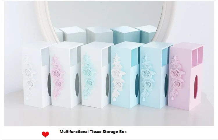 Living Room Multifunctional Wooden Tissue Storage Box,Household Tea Table, Remote Control Rack