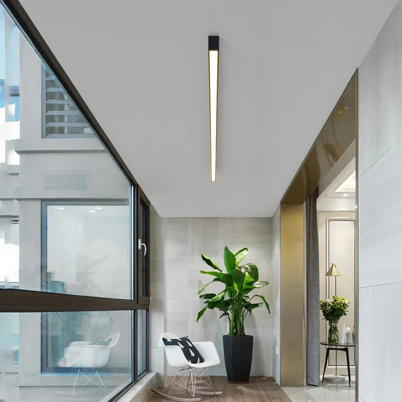 Minimalist Living Room, Bedroom, Balcony, No Main Light, Background Wall Lighting, Long Strip Exposed Linear LED Ceiling Light