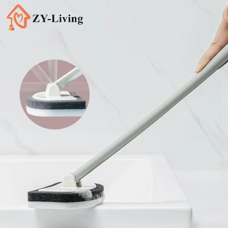 Bathroom Sponge Cleaning Brush Multi-Functional Tool Long Handle Removable Household Floor Bathtub Brushes Ceramic Tile Brush