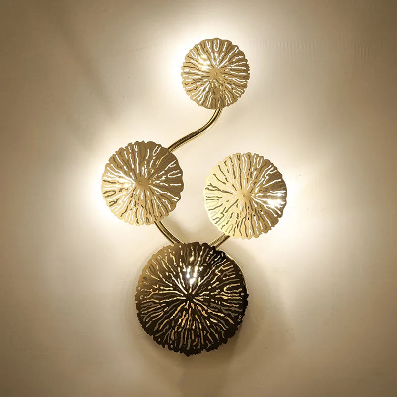 Post-modern Living Room Lotus Leaf Decor Creative New Chinese-style Dining Room Light Minimalist Bedroom and Hallway Wall Lamp