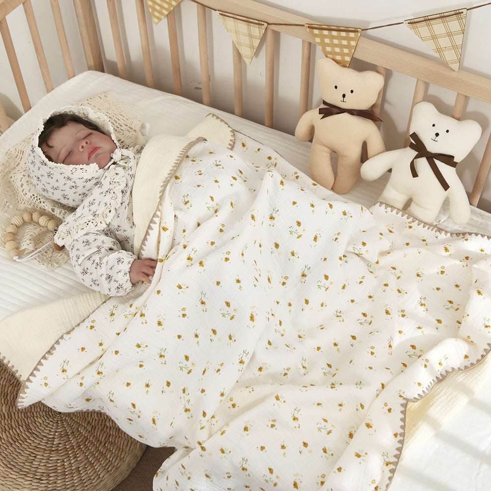 Baby Blankets for Beds 4 Layer Cotton Swaddle Muslin Blanket Bedding Linen Babies Accessories Newborn Bath Towel Mother Kids