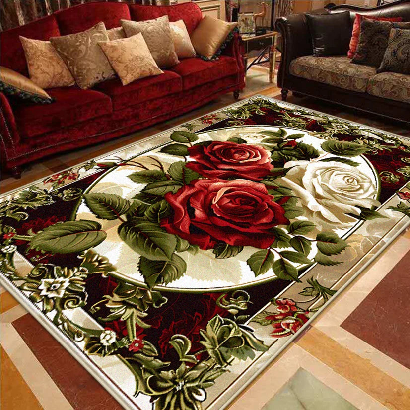 European Luxury Living Room Decoration Carpet gorgeous Bedroom Sofa Side Large Area Rugs Cloakroom Non-slip Floor Mats Washable