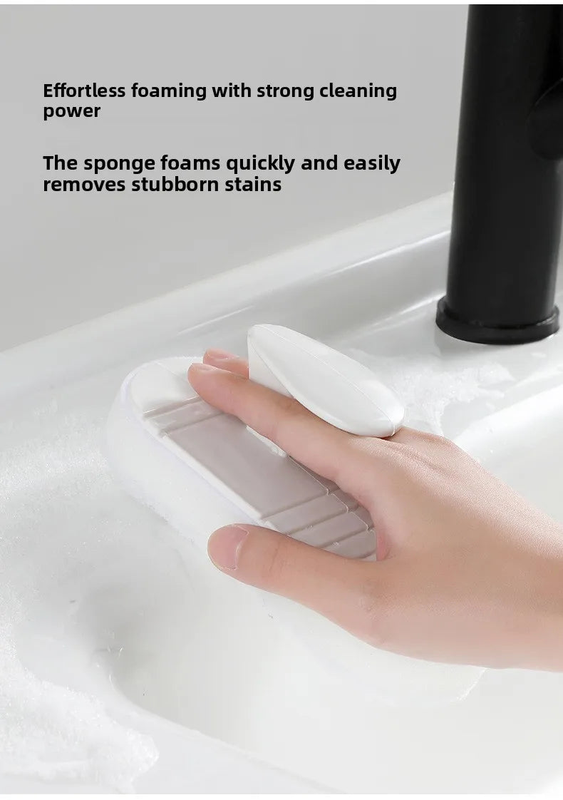 Bathroom Handheld Tub Brush Tile Scrubber Flexible Cleaning Sponge for Home Kitchen Countertop