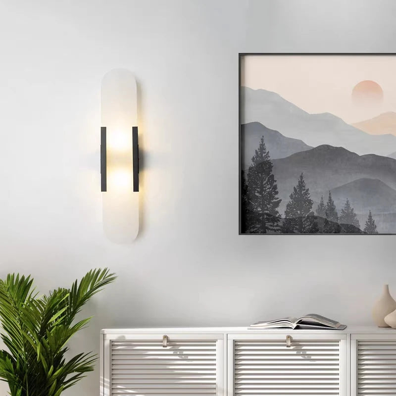 Modern Nordic High-End Marble Bedroom Bedside Lamps Living Room Wall Lighting Elegant Room Decor Marble Interior Wall Led Lights
