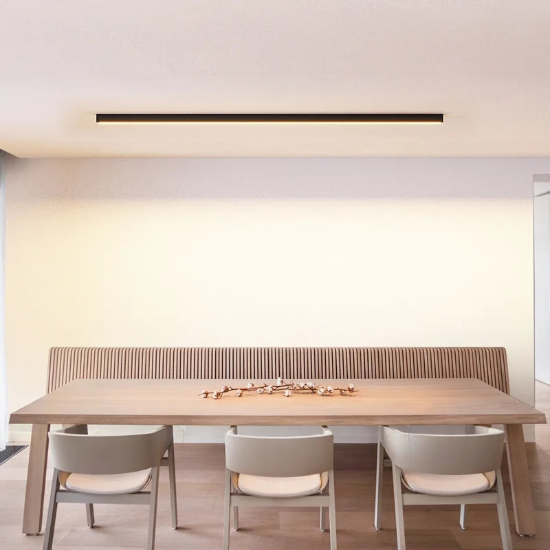 Minimalist Living Room, Bedroom, Balcony, No Main Light, Background Wall Lighting, Long Strip Exposed Linear LED Ceiling Light
