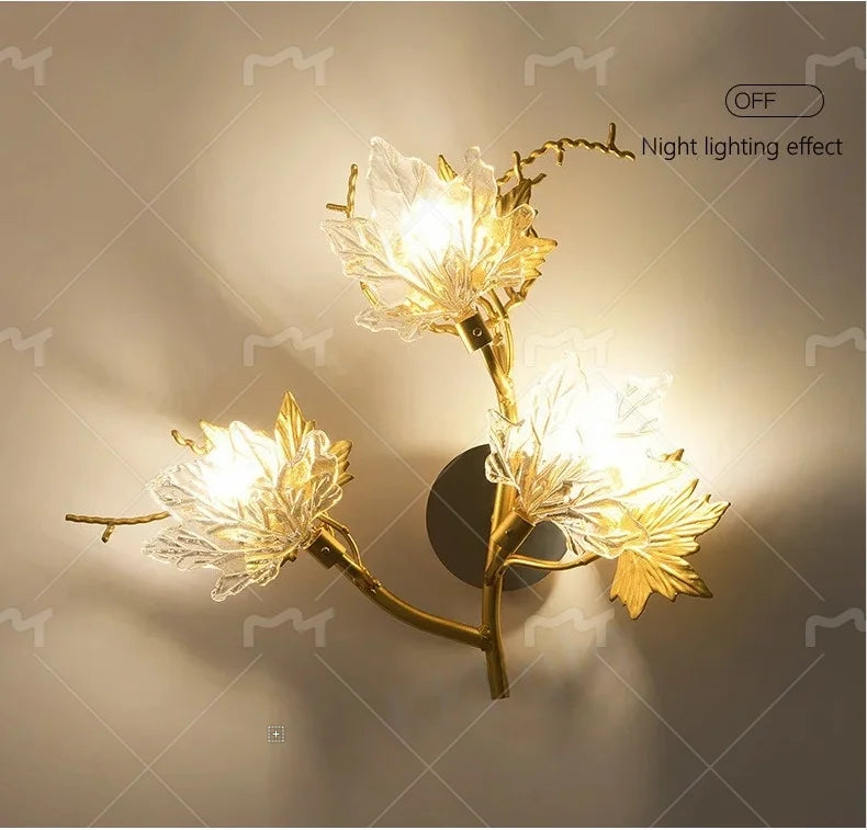 Modern Living Room Maple Leaf Crystal Chandelier Atmosphere High-end Designer Living Room Dining Room Bedroom Light