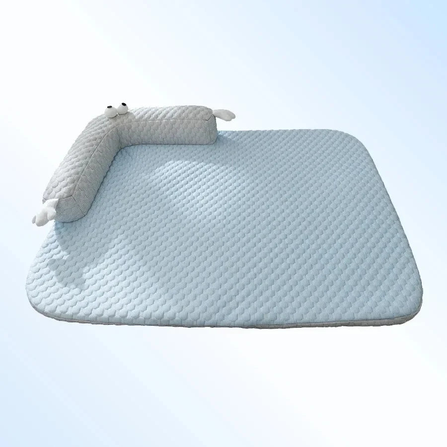 Dog Cooling Bed Mat Big Eyed Monster Cartoon Breathable Soft Ice Silk Sleeping Pad for Cat Moistureproof Cushion Matress Nonslip