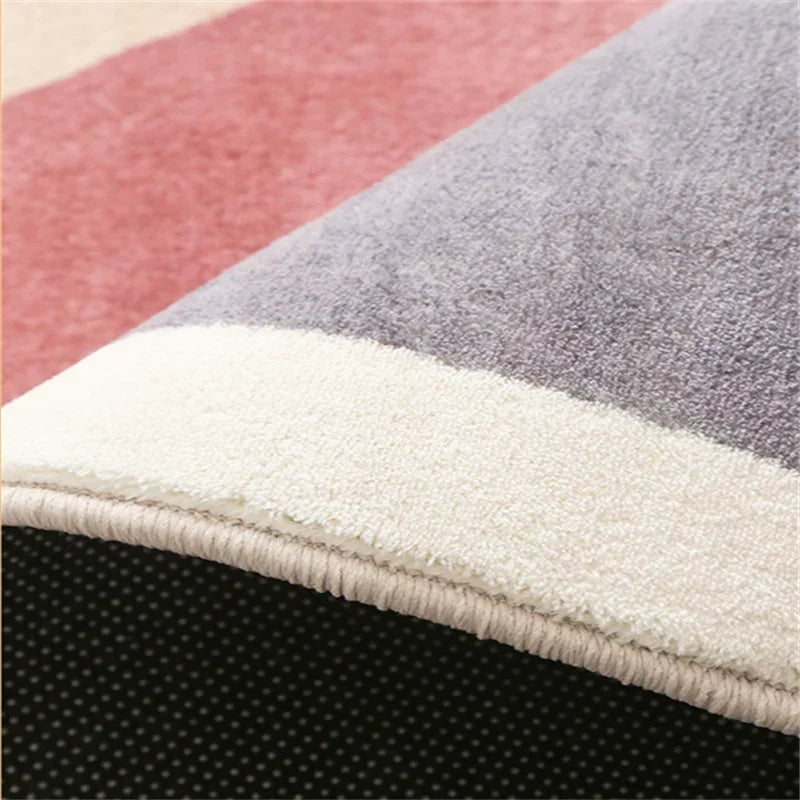 Simple Study Room Cloakroom Plush Non-slip Rugs Irregular Pink Bedroom Bedside Soft Carpet Creative Living Room Decoration Rug