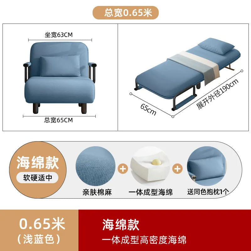 Portable Bedroom Folding Bed Single Pliable Office Sofa Folding Bed Guest Adults Cama Plegable Para Dormir Furniture Home
