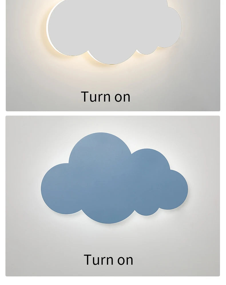 New Baby Room Cloud Wall Lamp Bedroom Bed Living Dining Room Attic Creative Warm Decoration Dimmable Wall Light