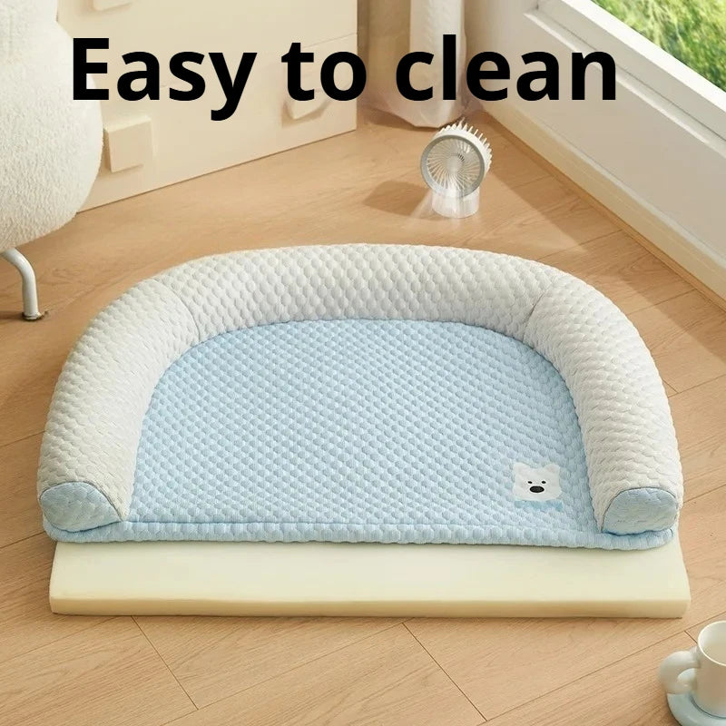 Cooling Dog Bed for Small Medium Dogs Breathable Cat Sofa Cooling Mat Pet Bed Pad with Removable Cover for Indoor Outdoor Summer