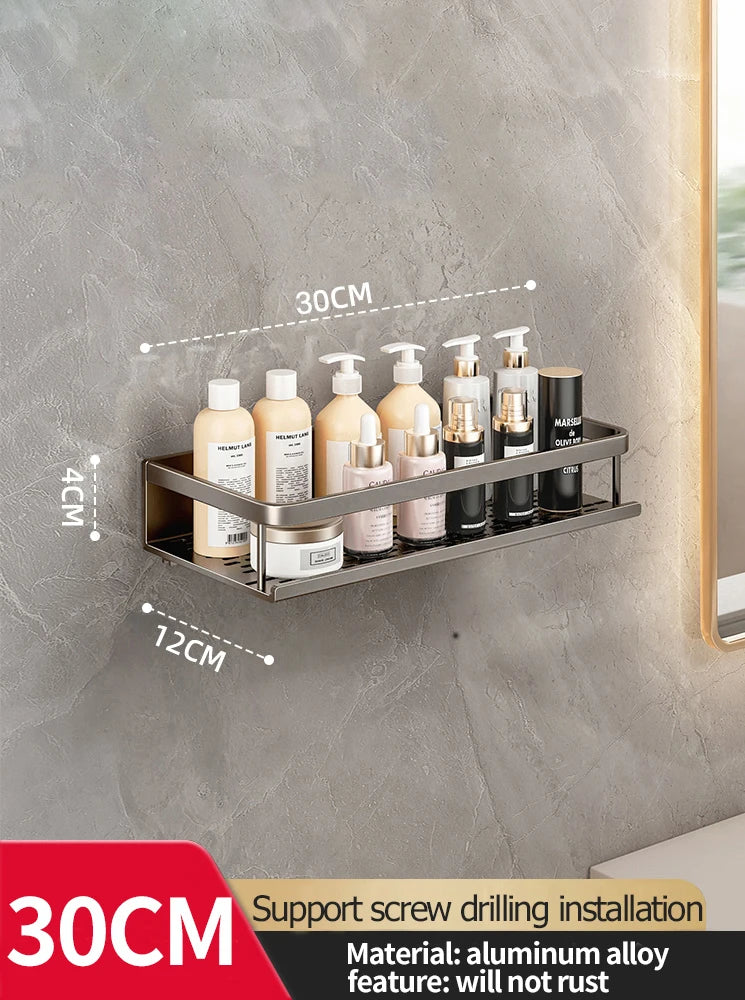 Bathroom Rack Bathroom Shelf Toilet Space Aluminum Hanging Rack Bathroom Organizer Hang on the Wall