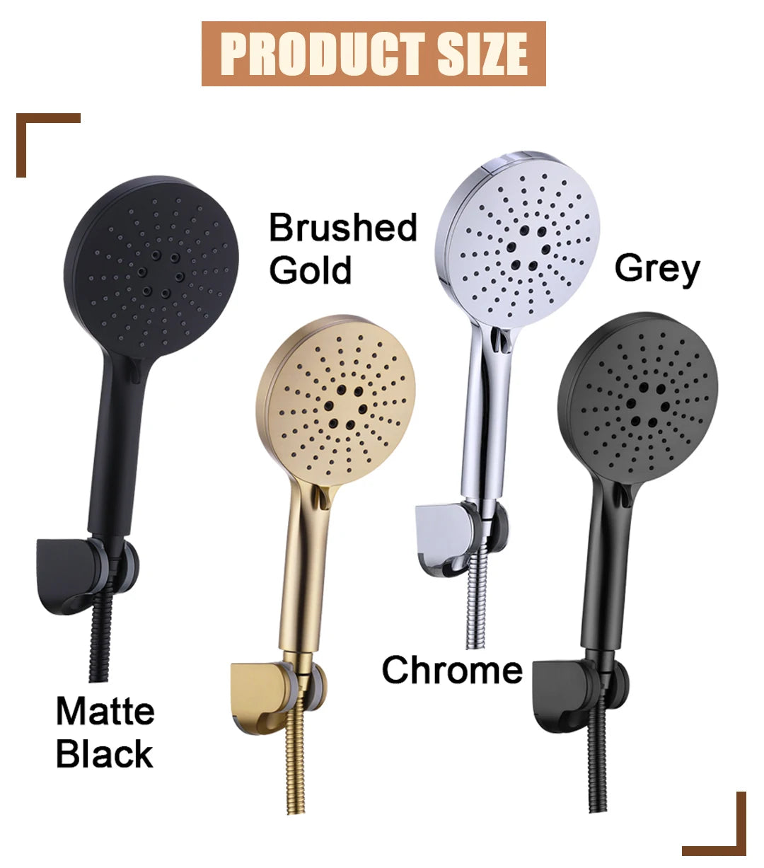 Bathroom 3 Functions Handheld High-pressure Water-Saving Shower Head Hardware Accessories High Qualit ABS Hand-Hold Shower