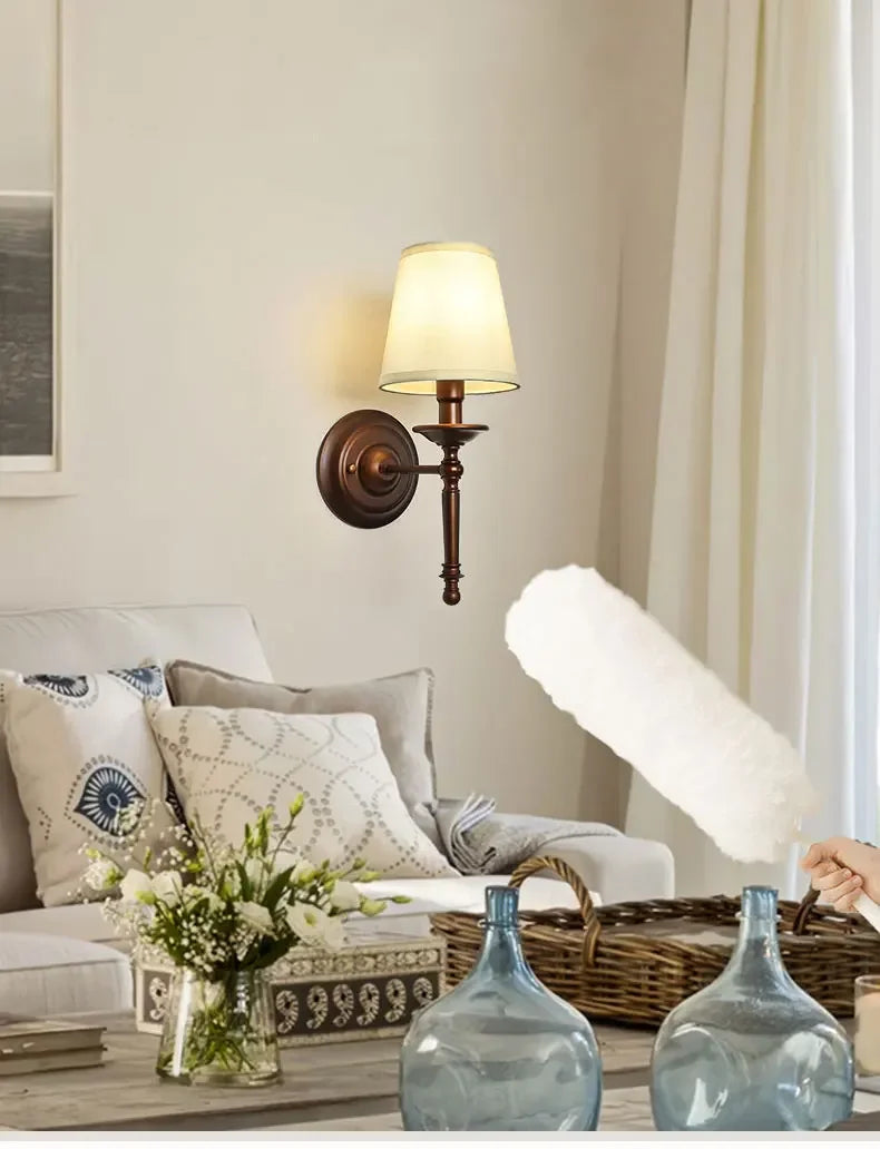 Retro Bedroom Bedside Wall Lamp Modern Simple European Style Hotel Living Room Study Corridor Wall Light Mirror Headlight