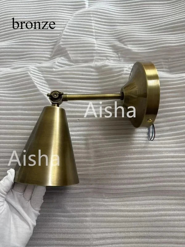 Retro Copper Bedroom Bedside Lamp Read Wall Lamp for Dressing Room Bathroom  Aisle Sconces Entrance Decoration Light