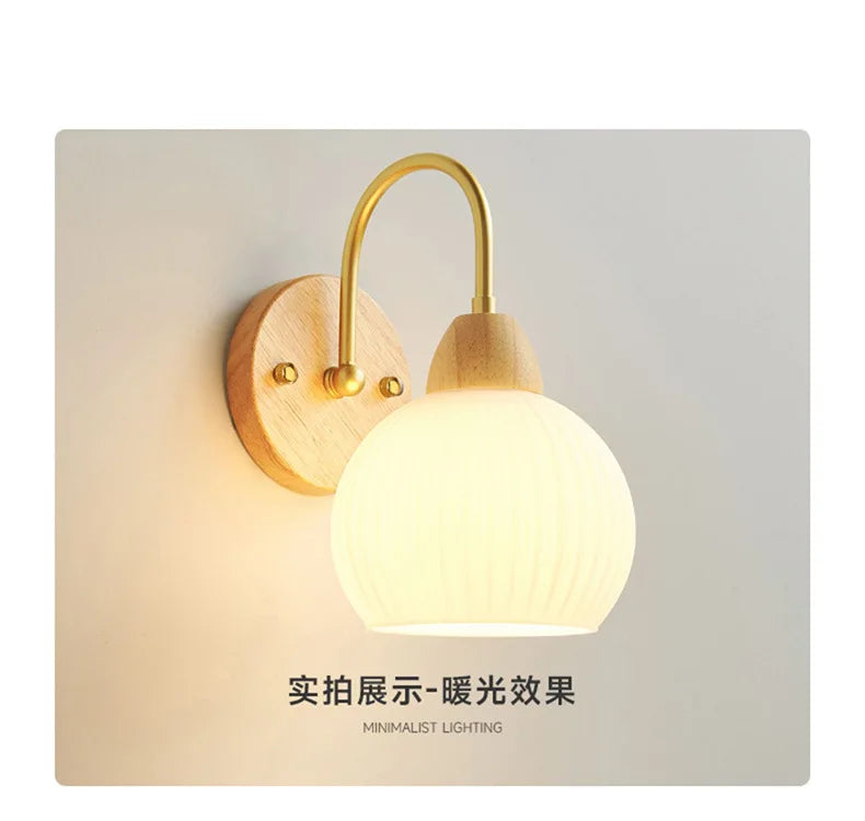Bedroom Headboard Nordic Log Cream Wind Living Room Background Wall HomestaySuperior Sense Children's Room Wall Lamp