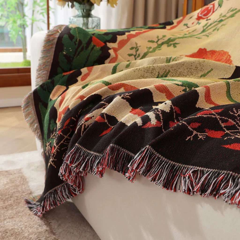 Nordic Style Artist Blankets for Beds Retro Art Bedroom Decoration Tapestry Leisure Ladies Picnic Blanket Outdoor Camping Mat